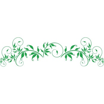 Sticker auto - Compozitie artistica florala - Verde - 50x14 cm